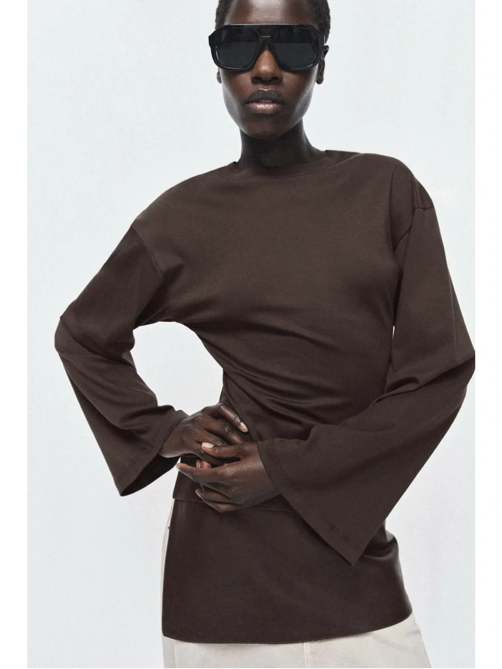 NWT Zara Brown 100% Leather Skirt Belt Size 32 Viral Wrap Waist Belt  1736/004/7